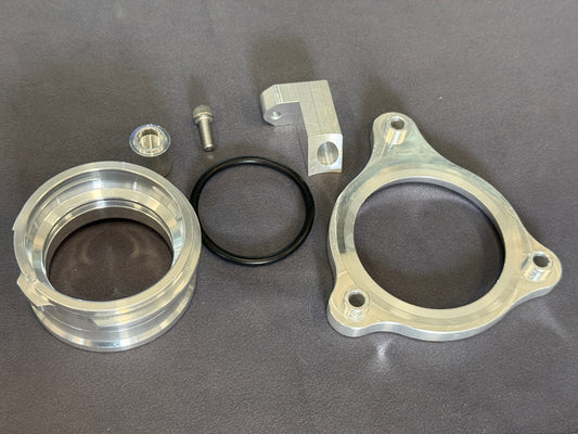 BMW charge pipe flange kit with aluminum fittings