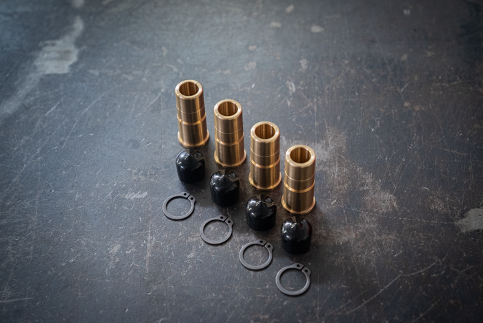 BMW Brass Brake Caliper Guide Bushing Kit with Dust Caps - E30, E36, E46, E92 (ATE Calipers)