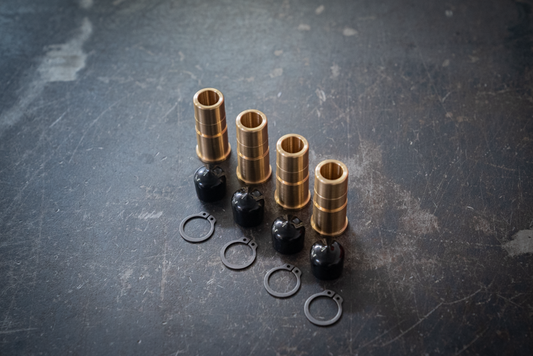 BMW Brass Brake Caliper Guide Bushing Kit with Dust Caps - E30, E36, E46, E92 (ATE Calipers)