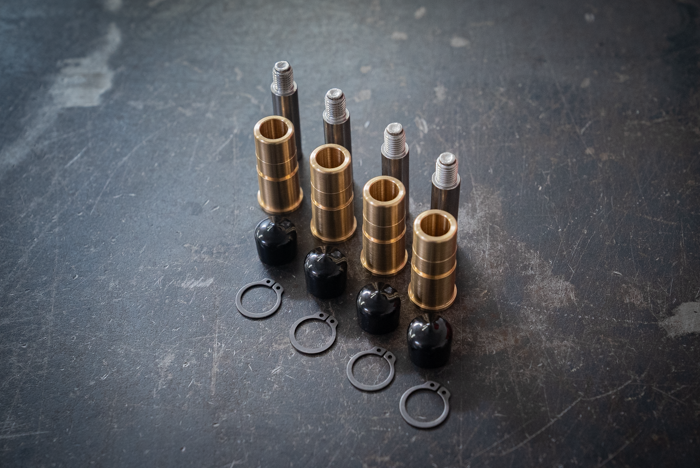 BMW Brass Brake Caliper Guide Bushing Kit with Dust Caps - E30, E36, E46, E92 (ATE Calipers)