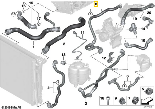 17128654830 - B48 Intercooler Suction Hose - BMW 230i 330i 430i