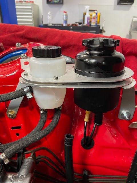E30 M3 S14 Carbon Manifold Brake and Power Steering Reservoir Relocation